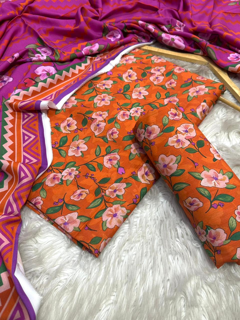 Bareeze leftover Khadar Threepiece Allover shirt and trouser