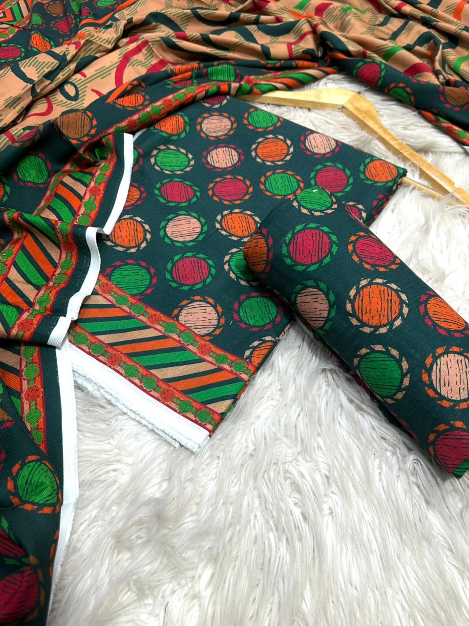 Bareeze leftover Khadar Threepiece Allover shirt and trouser