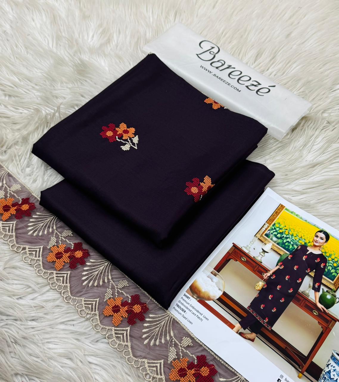 Bareeze Unstitched Two Piece Embroidered