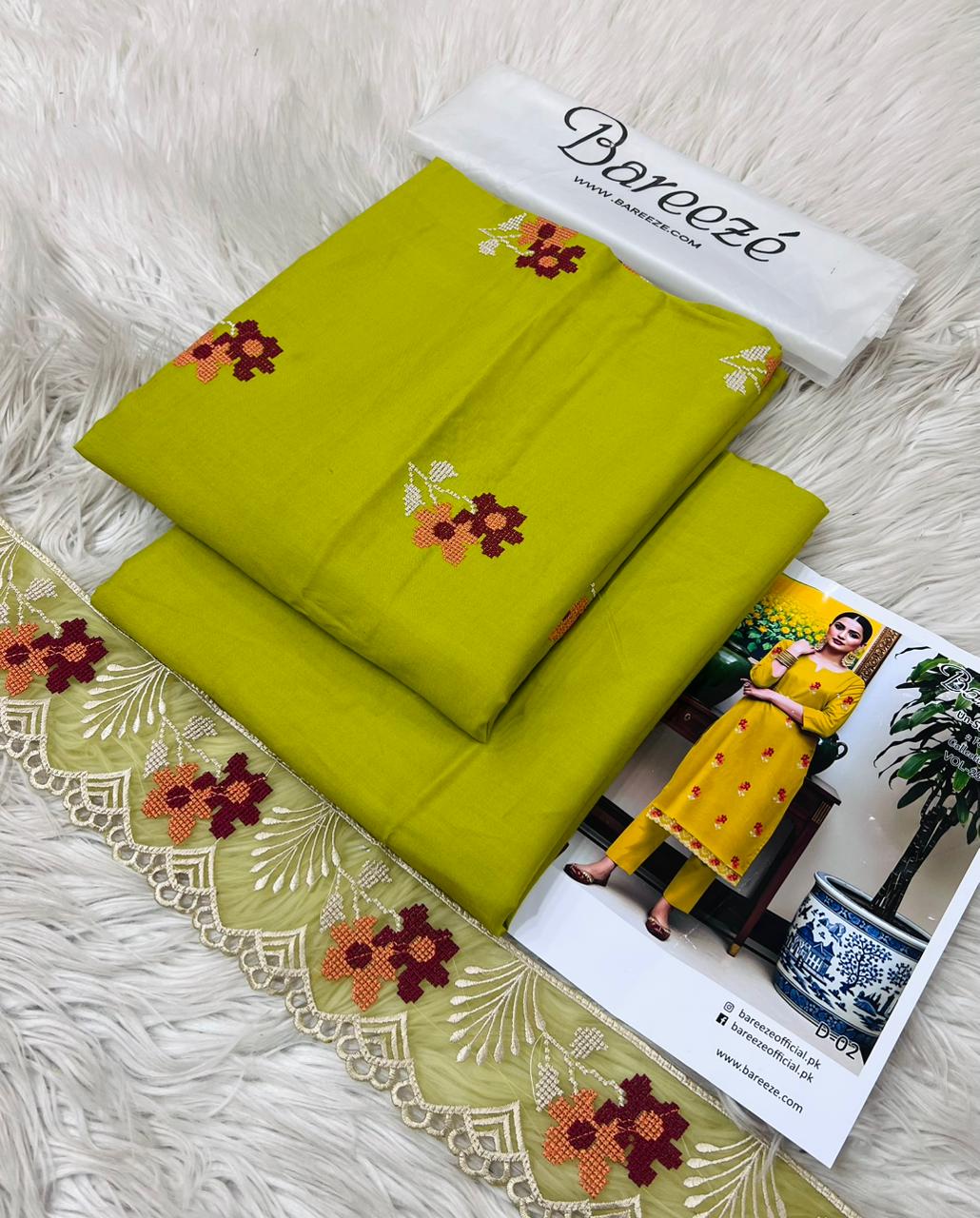 Bareeze Unstitched Two Piece Embroidered