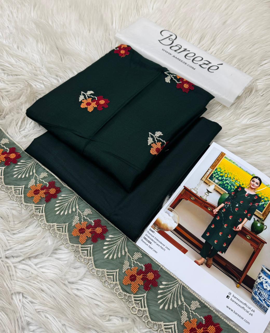 Bareeze Unstitched Two Piece Embroidered