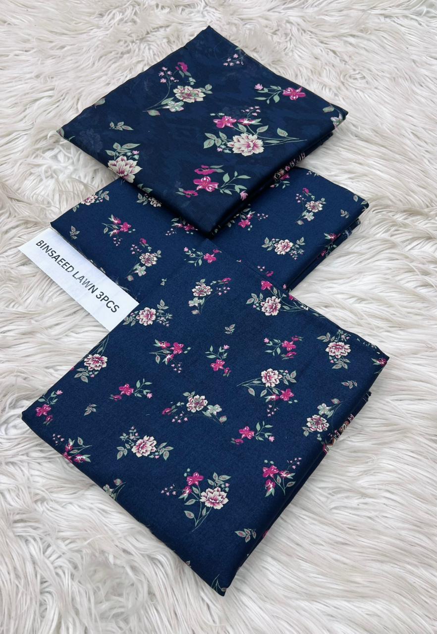 Bin Saeed Three Piece Printed Lawn