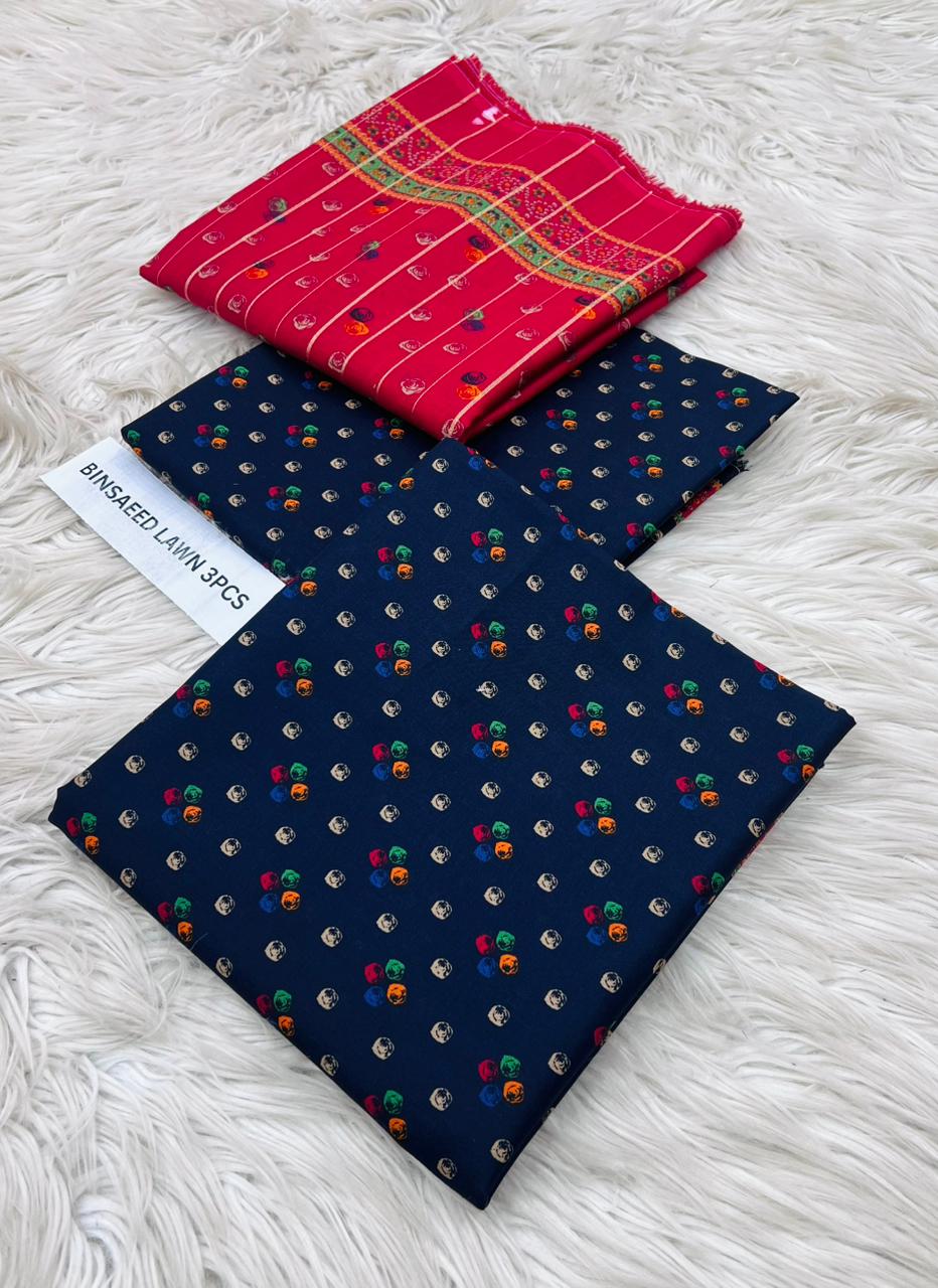 Bin Saeed Three Piece Printed Lawn